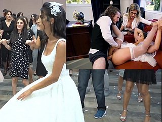 Thorough bruid met Bride Neuken collage, Gelin Dügün