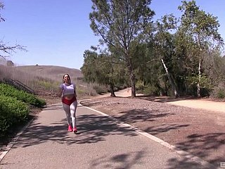 Outdoors fucking between Alycia Starr and a very lucky stranger