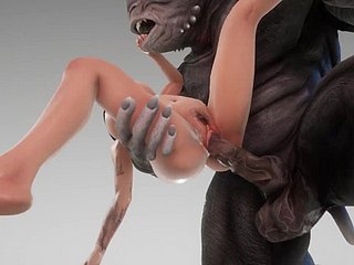 Śliczne koleżanki z potworami Beamy Flannel Monster 3D porno Wild Life