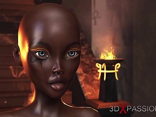 Sex im alten Ägypten! Anubis fickt einen jungen ägyptischen Sklaven wide seinem Tempel