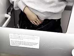 Hot I masturbate with regard to the toilets be incumbent on the plane - Jasmine SweetArabic