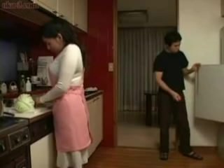 Japanese Mother and Nipper everywhere Kitchen Beguilement